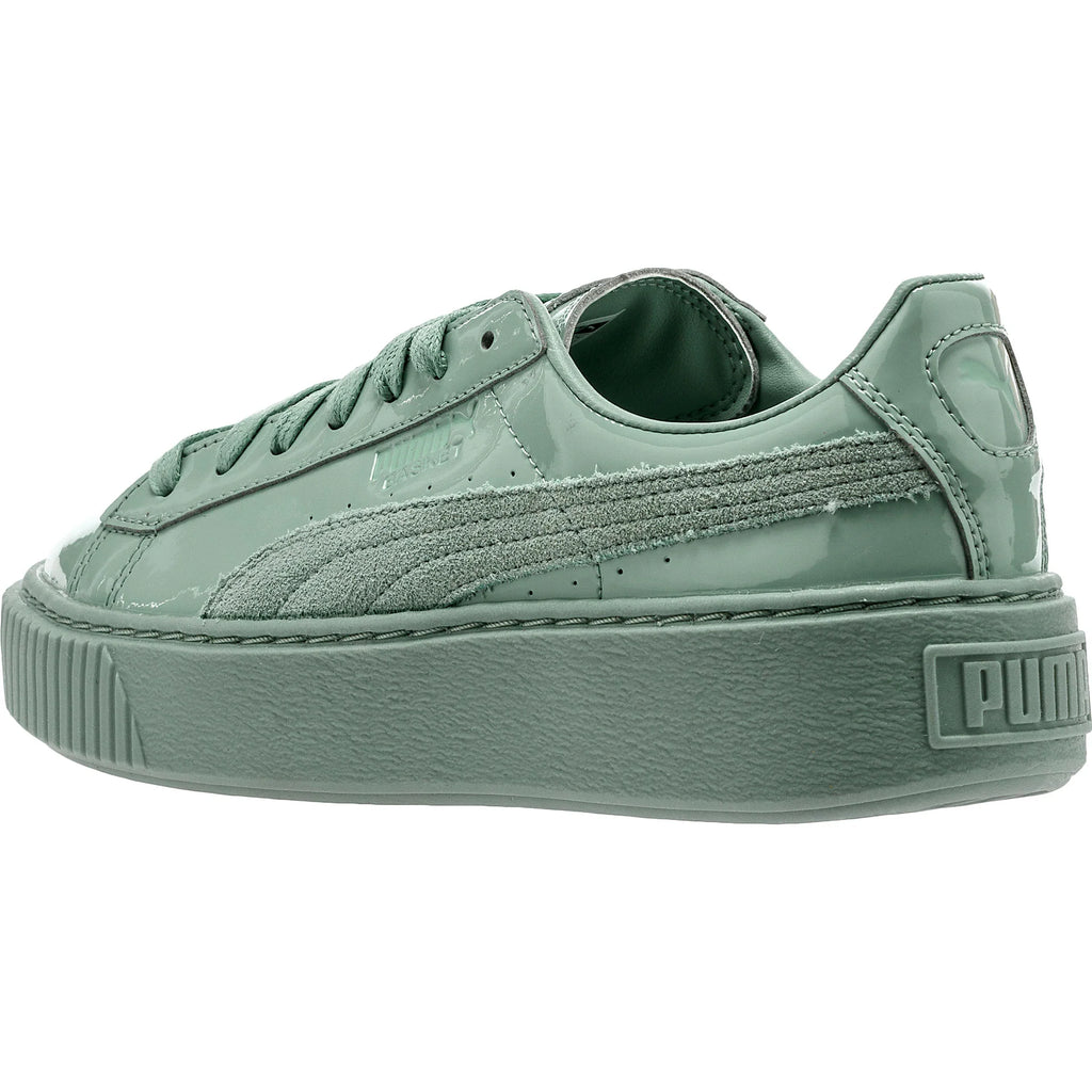 Basket Platform Patent Womens Blue Surf