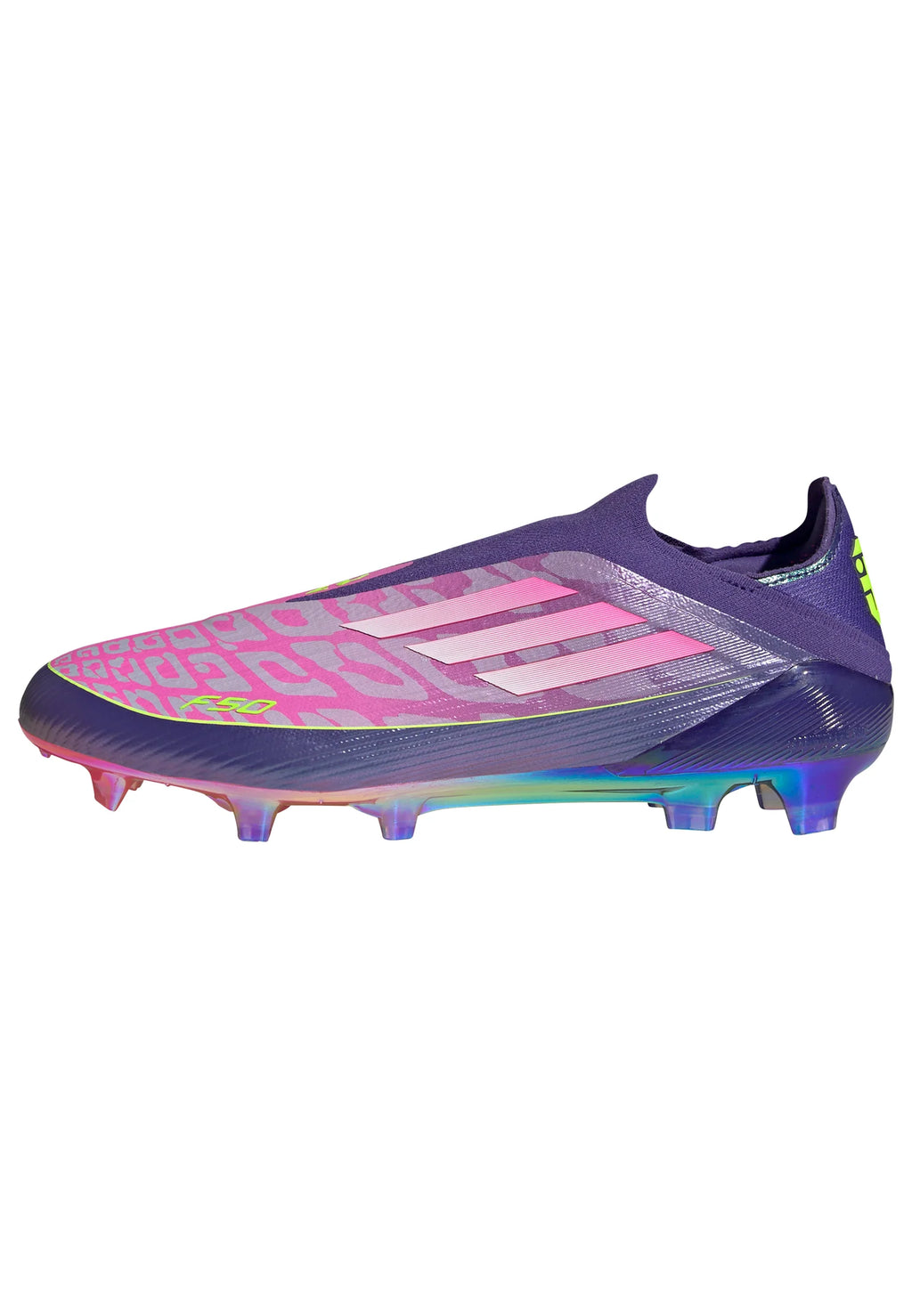 adidas F50 LEAGUE Laceless FG Mens Soccer Cleats Purple White Lemon