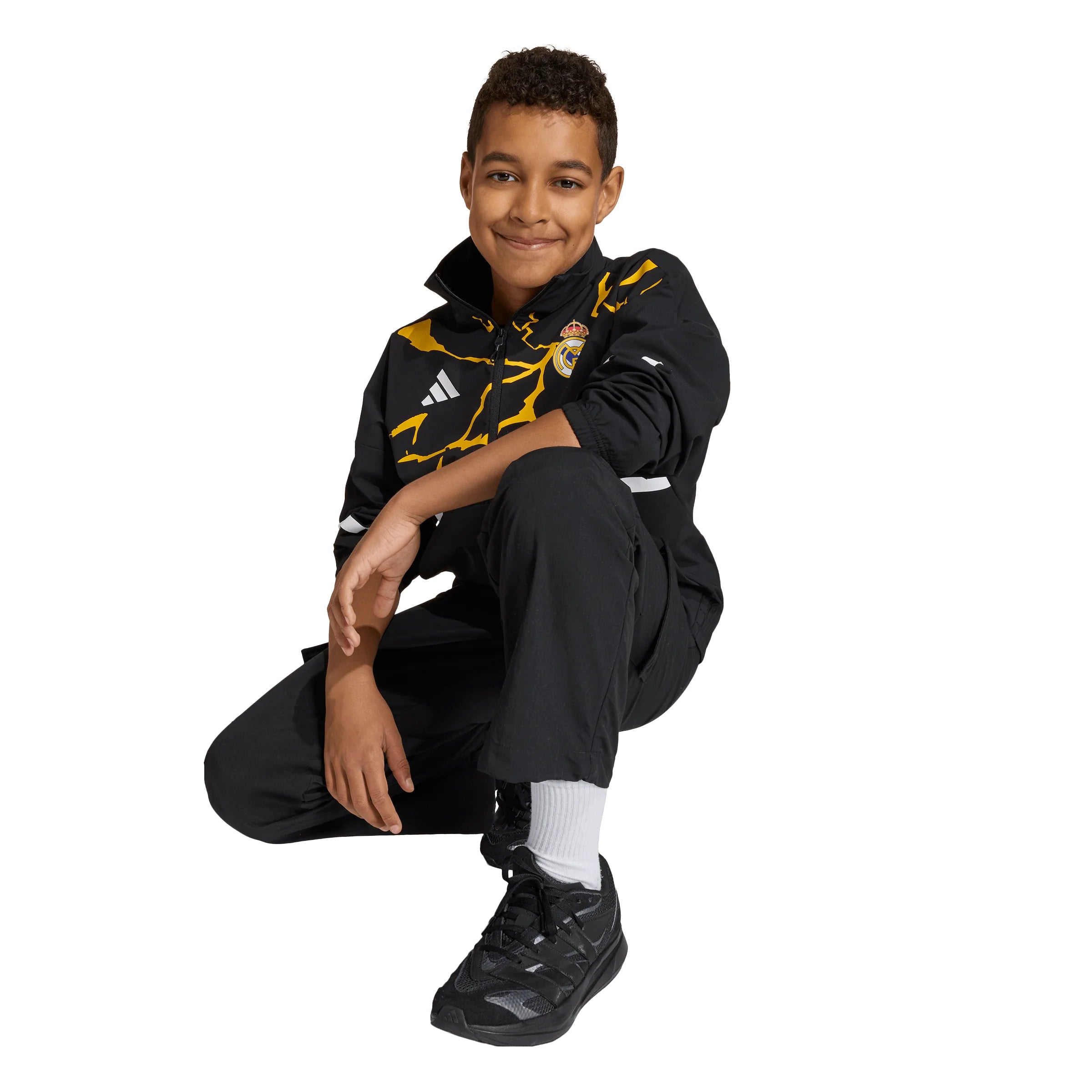 adidas Real Madrid Avengers ZNE Anthem Youth Soccer Jacket Black
