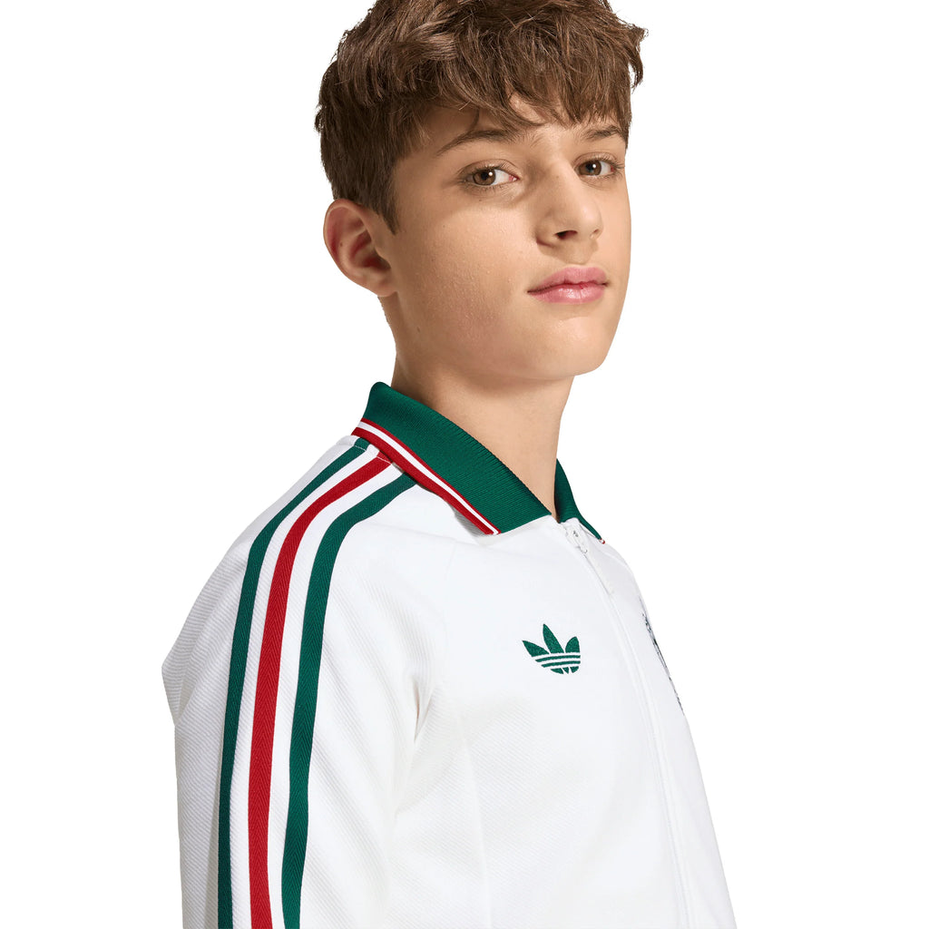 adidas Mexico Away Anthem Youth Soccer Jacket White
