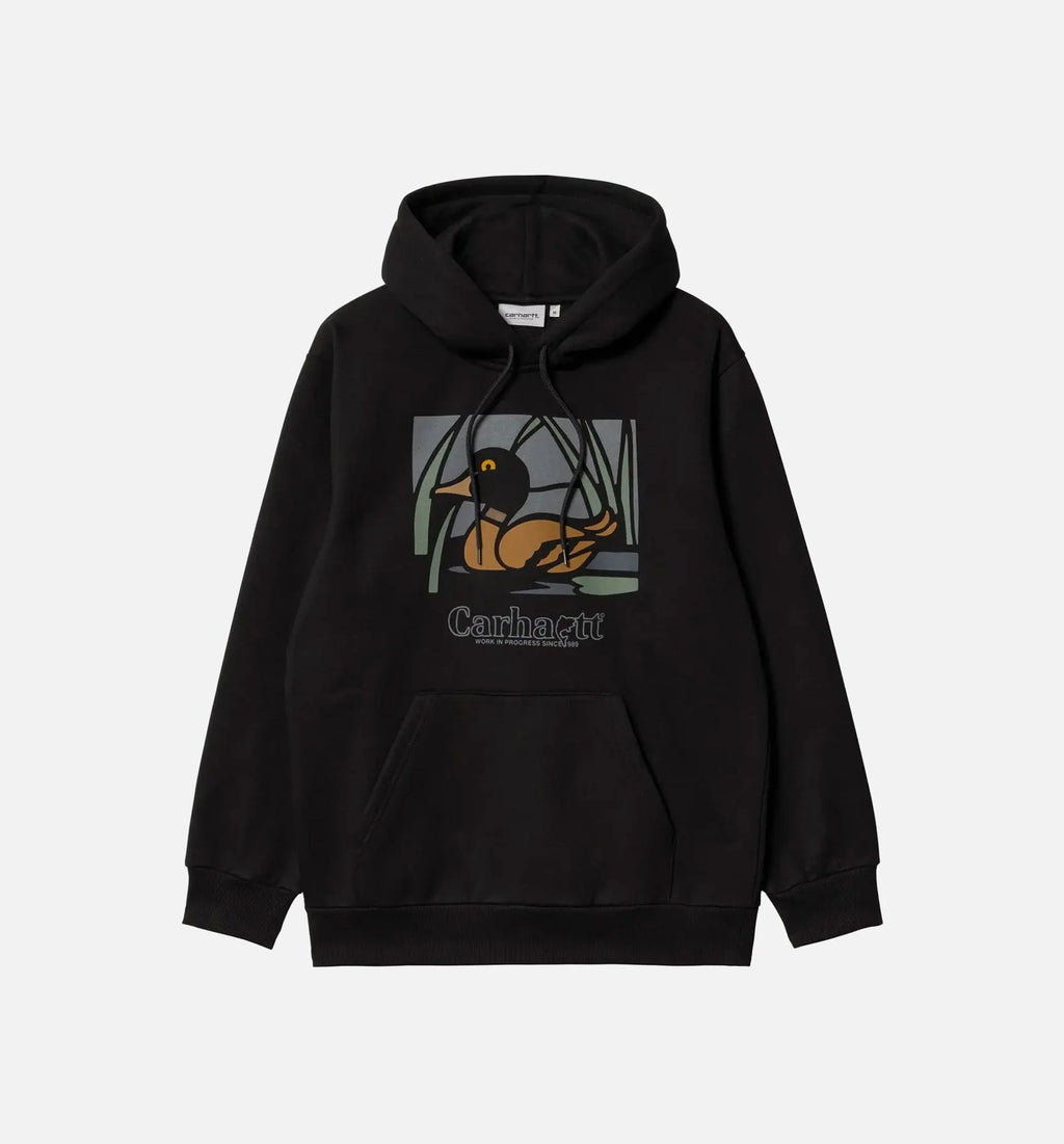 Hooded Duck Pond Mens Hoodie Black