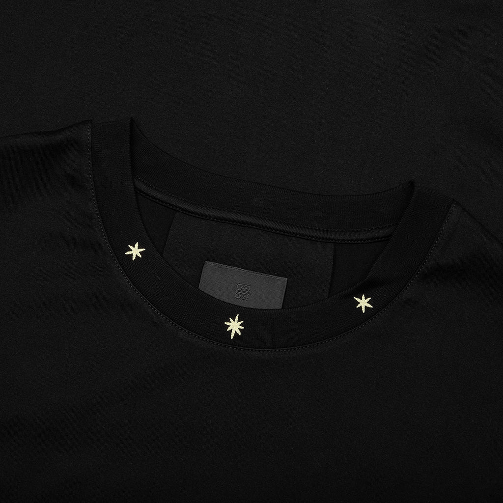 Star Print Standard T Shirt Black