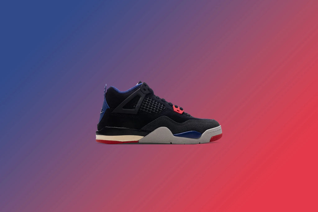 Air Jordan 4 Retro Rare Air PS Black Fire Red Deep Royal Blue