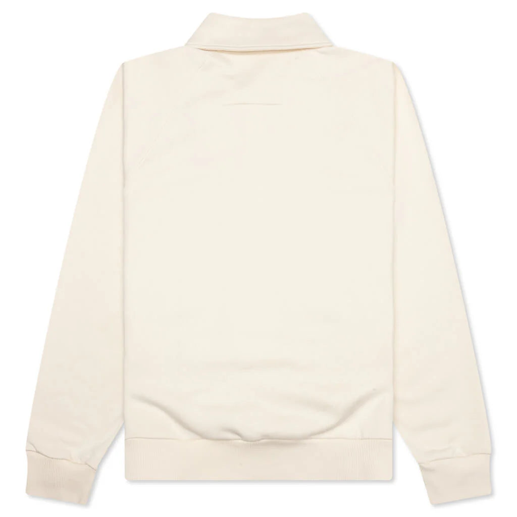 Buttoned Raglan Long Sleeve Sweatshirt Ivory