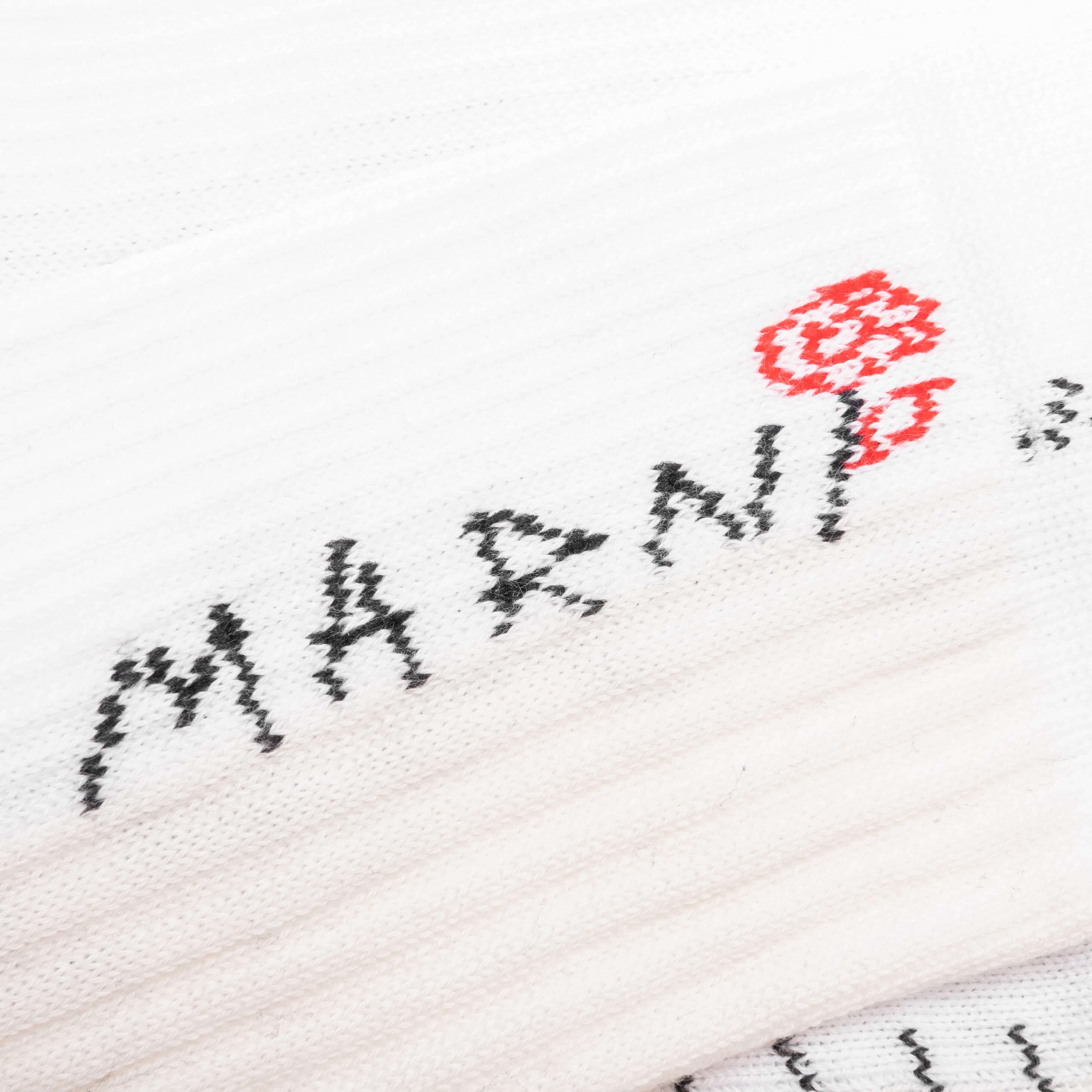 White Cotton Socks 12 Gauge Graphic Lily White