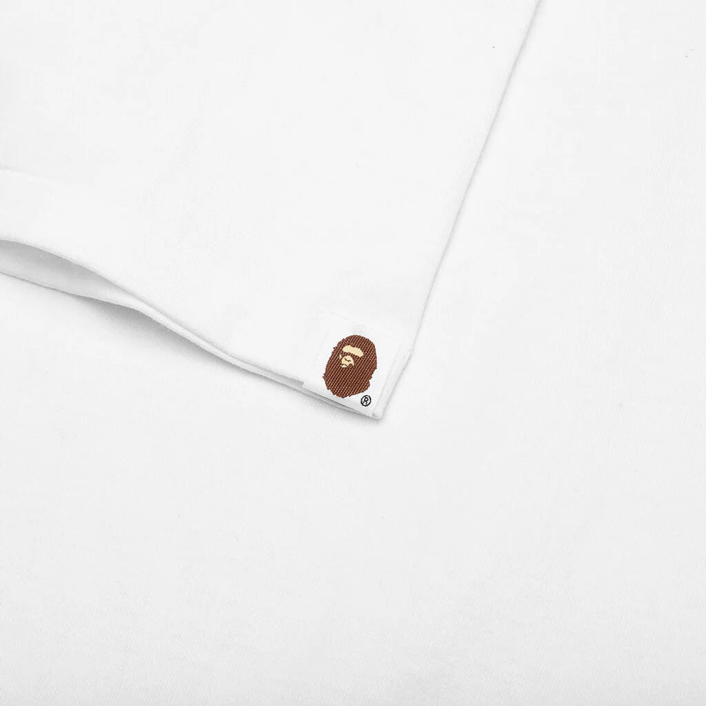 Bape Logo Monogram College Tee White Navy