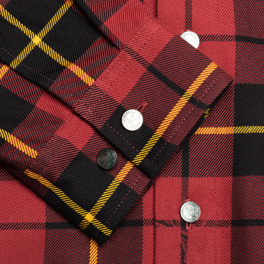 Plaid Long Sleeve Woven Shirt Burgundy Plaid