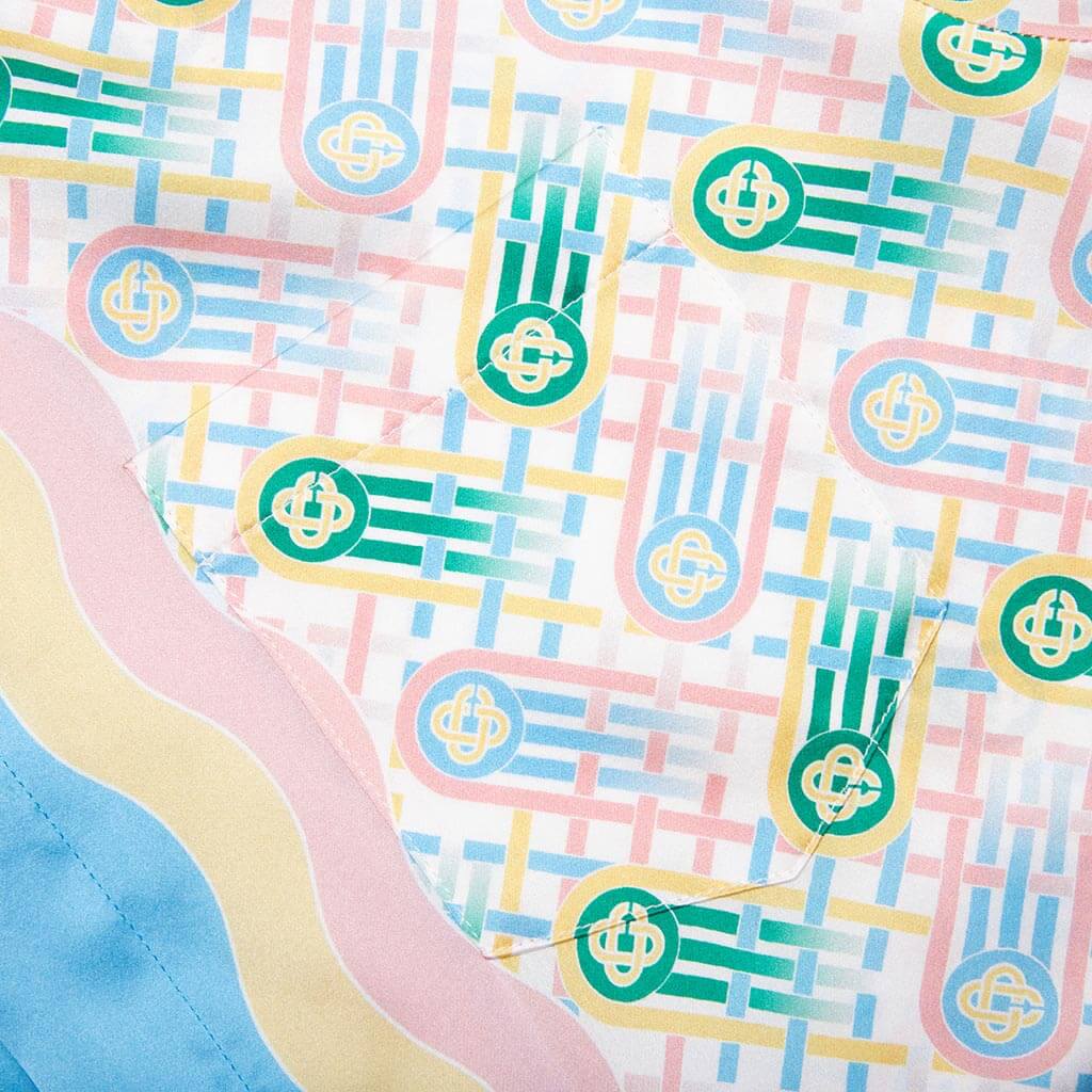 Cuban Collar S S Shirt Ping Pong Print