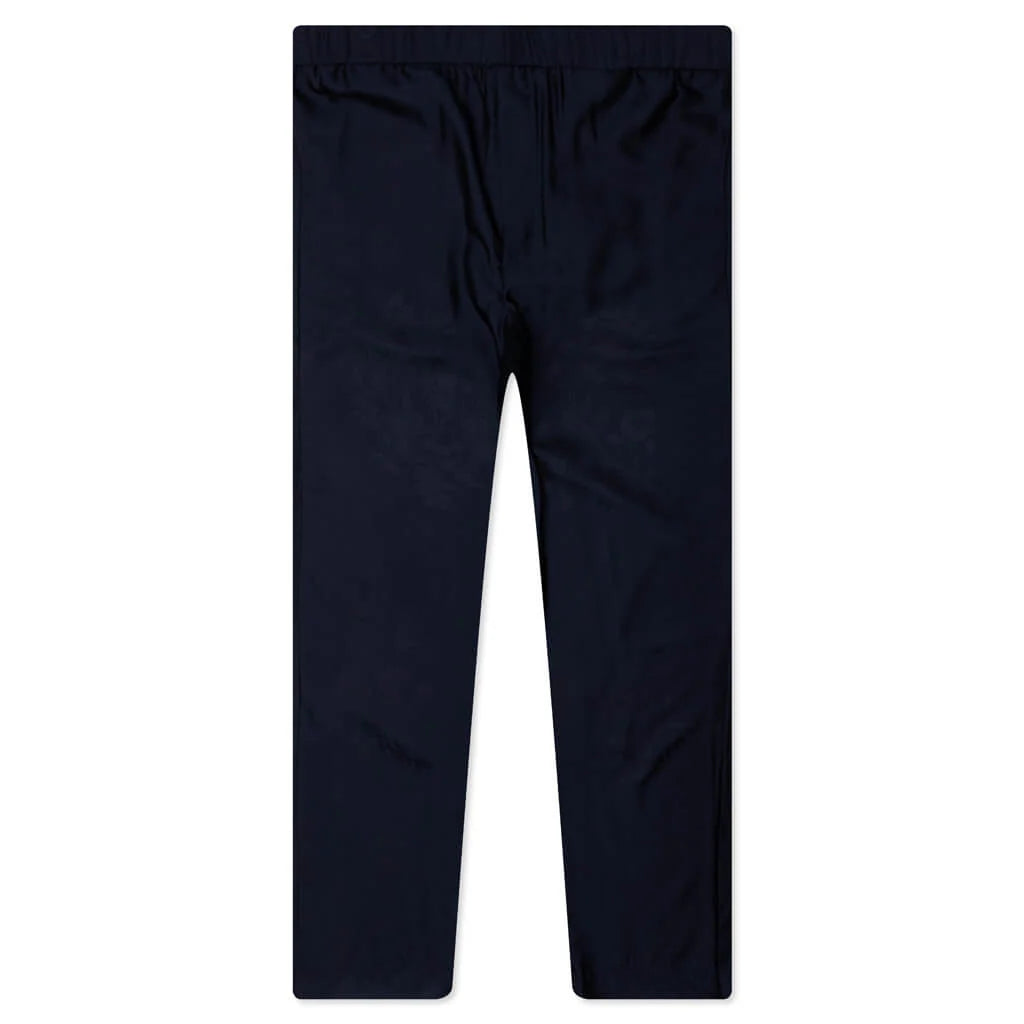 Silk Floral Jacquard Pants Navy