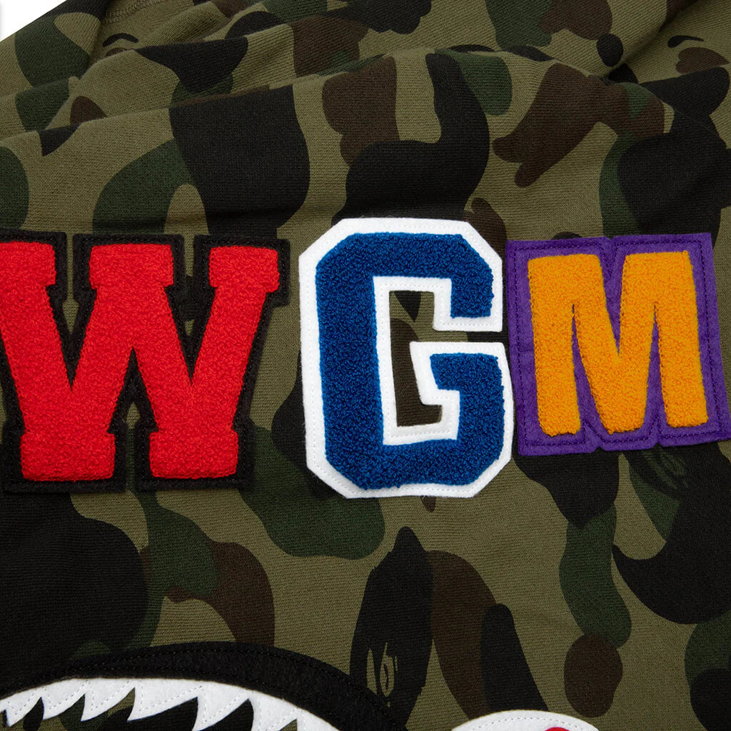 1st Camo Shark Full Zip Hoodie Green