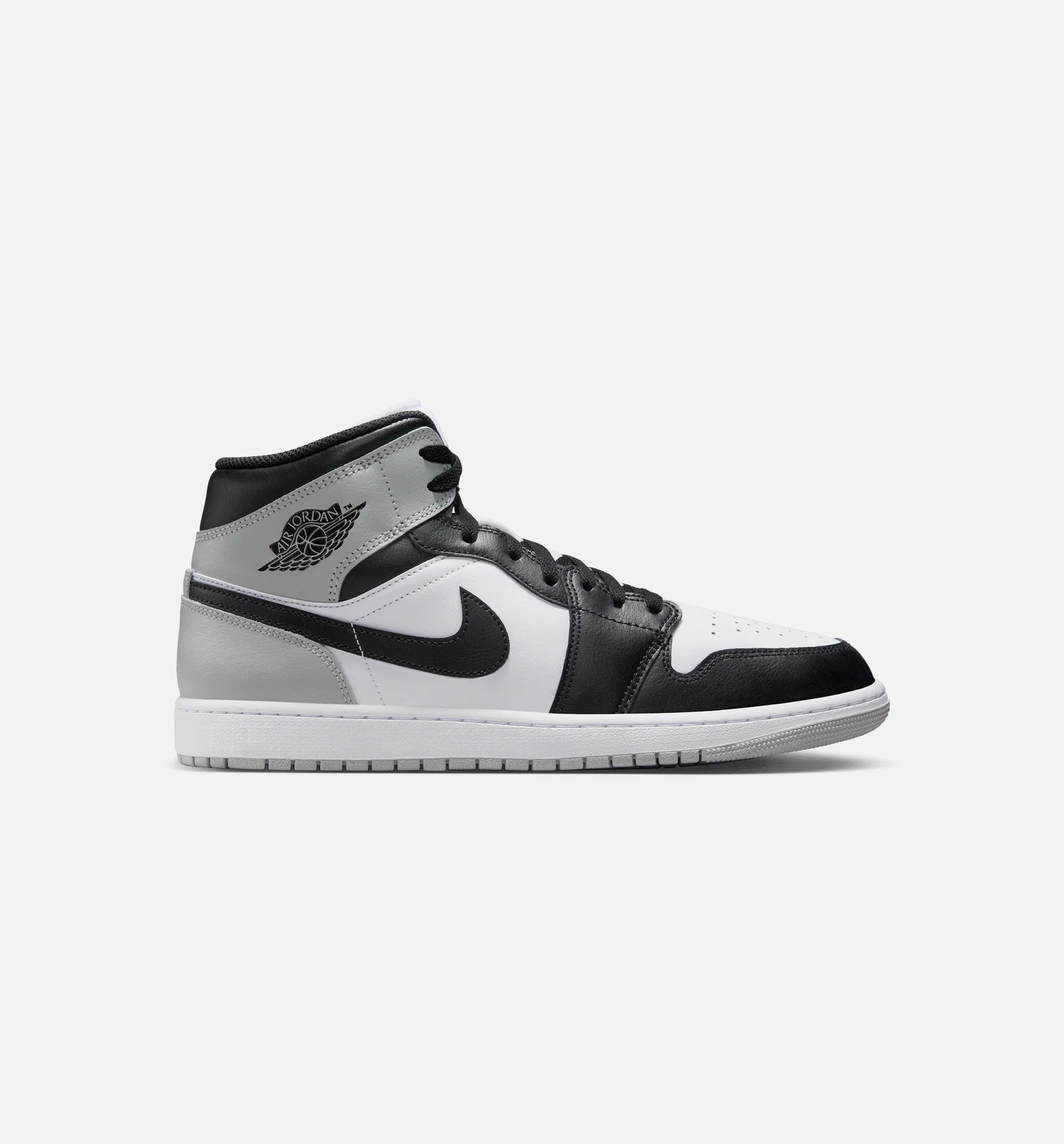 Air Jordan 1 Mid Mens Lifestyle Shoe White Black Light Smoke Grey