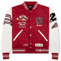 Vintage Patch Varsity Bomber Jacket Red