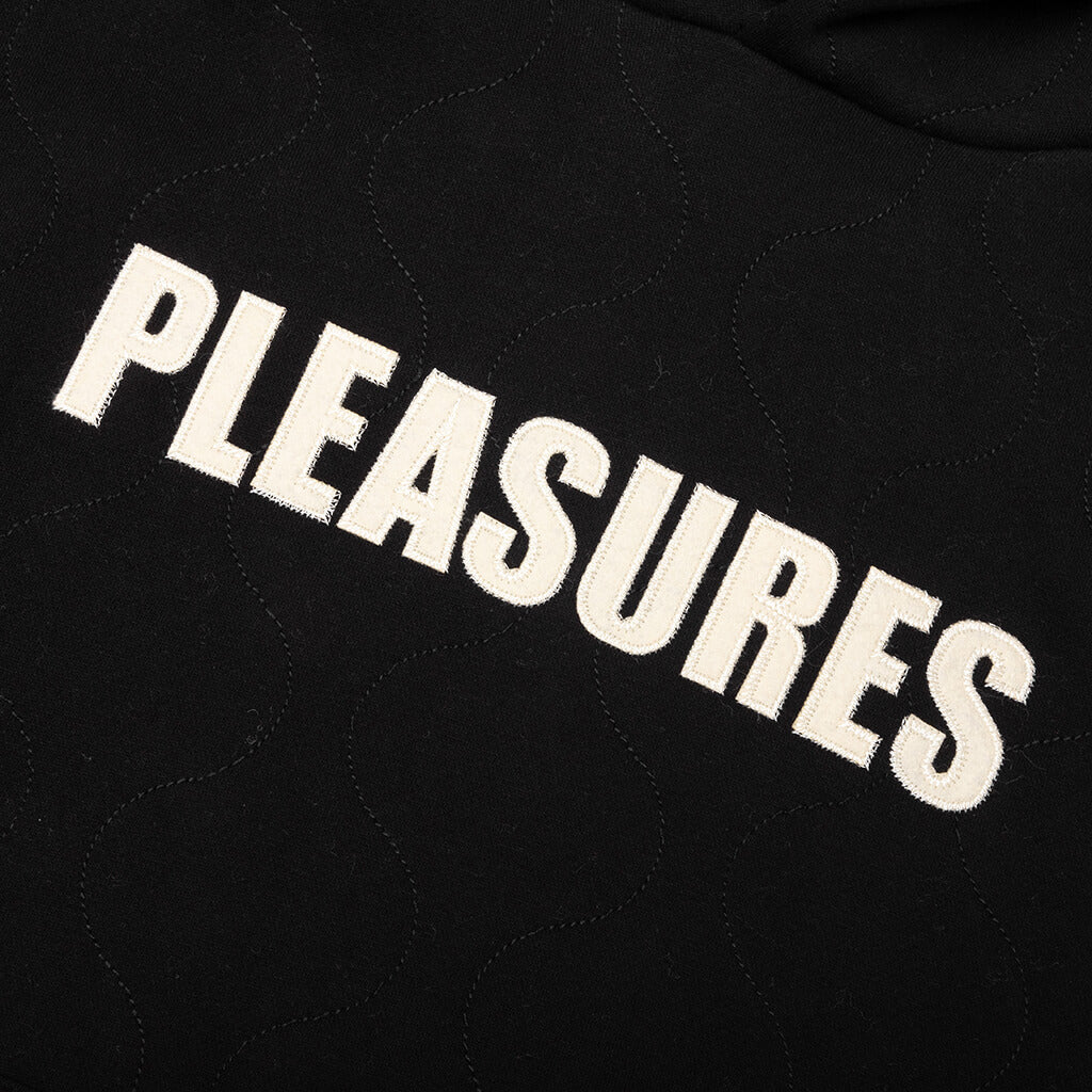 Wave Quilted Hoodie Black