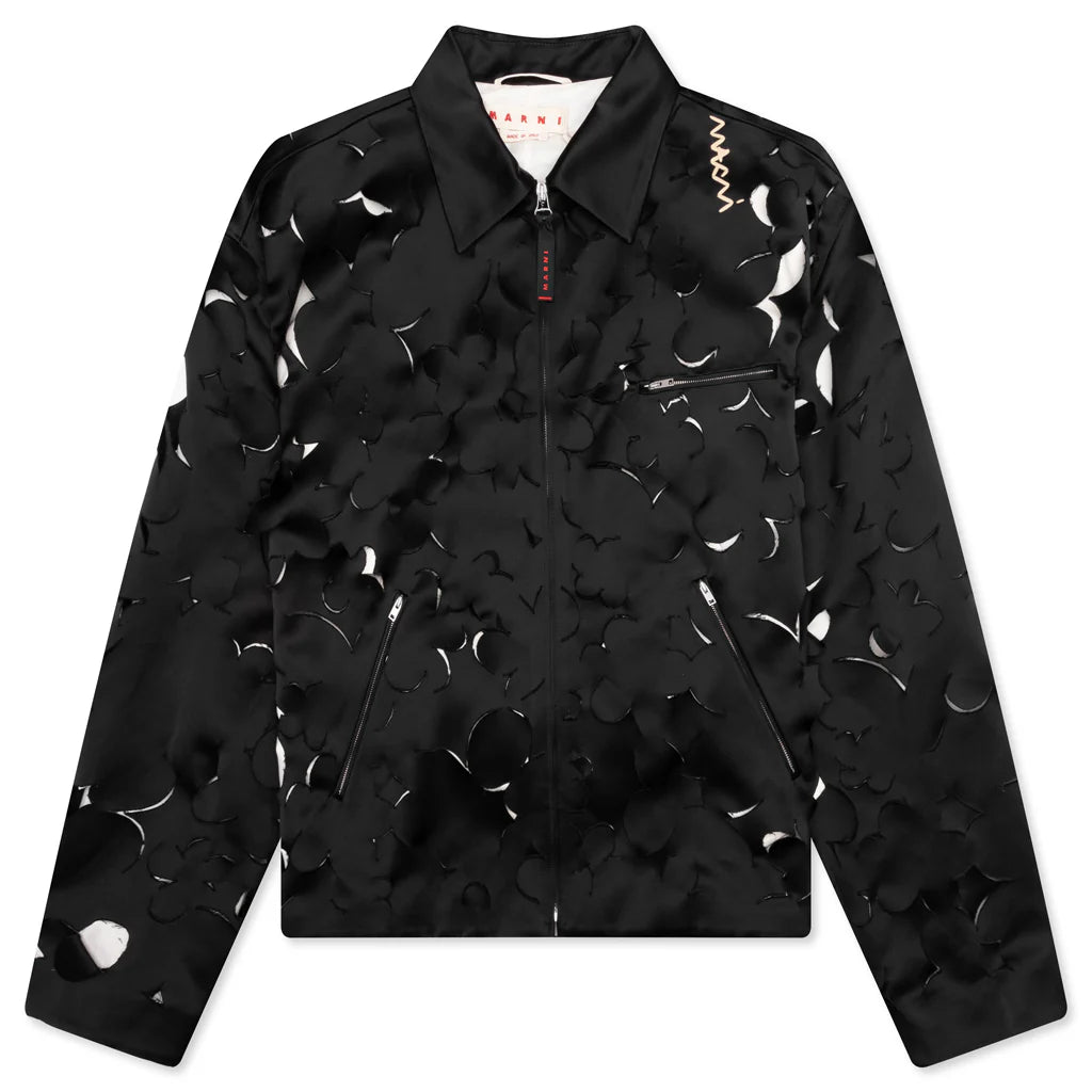 Duchess Satin Jacket With Cut Out Detail Black