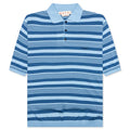Mixed Striped Polo Shirt Azure
