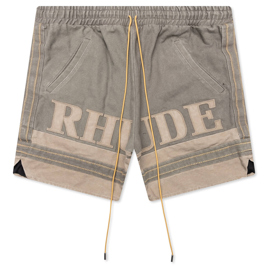 Rhude Emb Canvas Logo Short Olive Tan