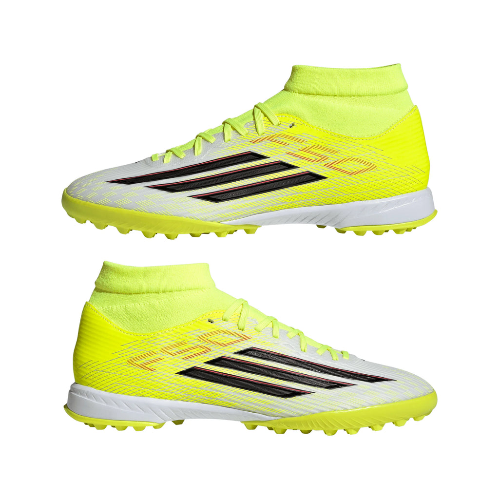 adidas F50 League Mid Cut TF Turf Mens Soccer Cleats Yellow Black Red