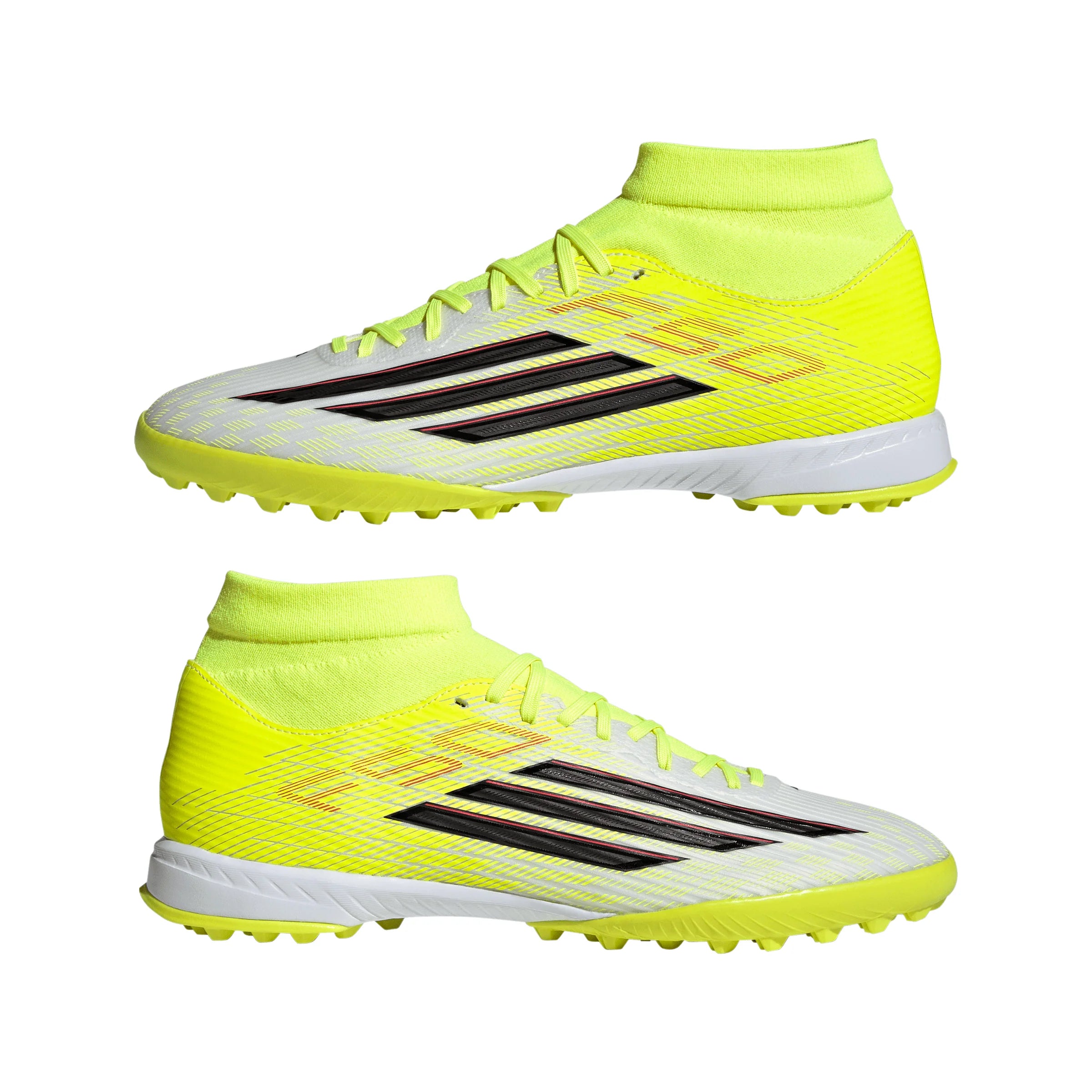 adidas F50 League Mid Cut TF Turf Mens Soccer Cleats Yellow Black Red