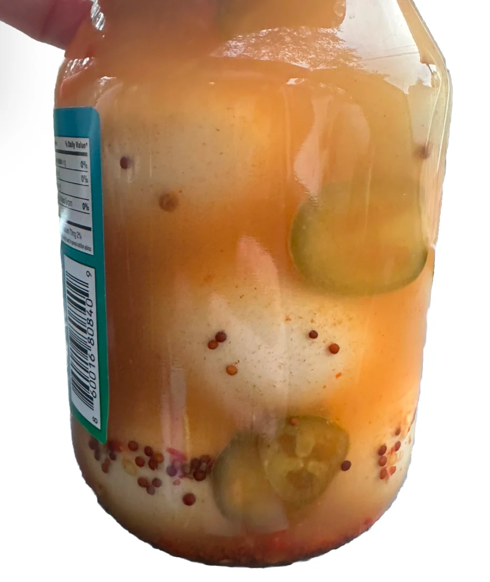32oz Large Jar Cajun Jalapeño Spicy Pickled Eggs | Bold Cajun Spice Brined Hard Boiled Eggs Portable Spicy Savory Snack