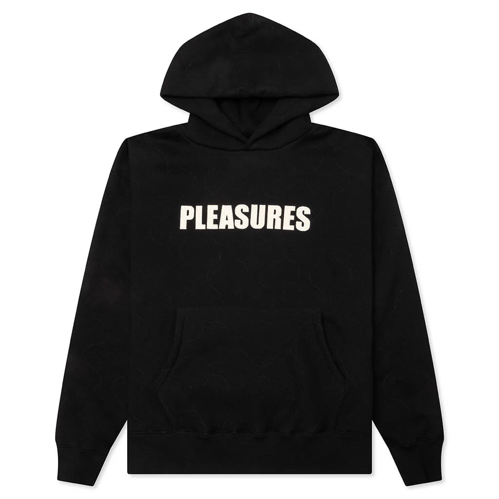 Wave Quilted Hoodie Black