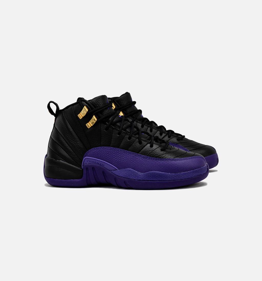 Air Jordan 12 Retro Field Purple Grade School Lifestyle Shoe Black Purple