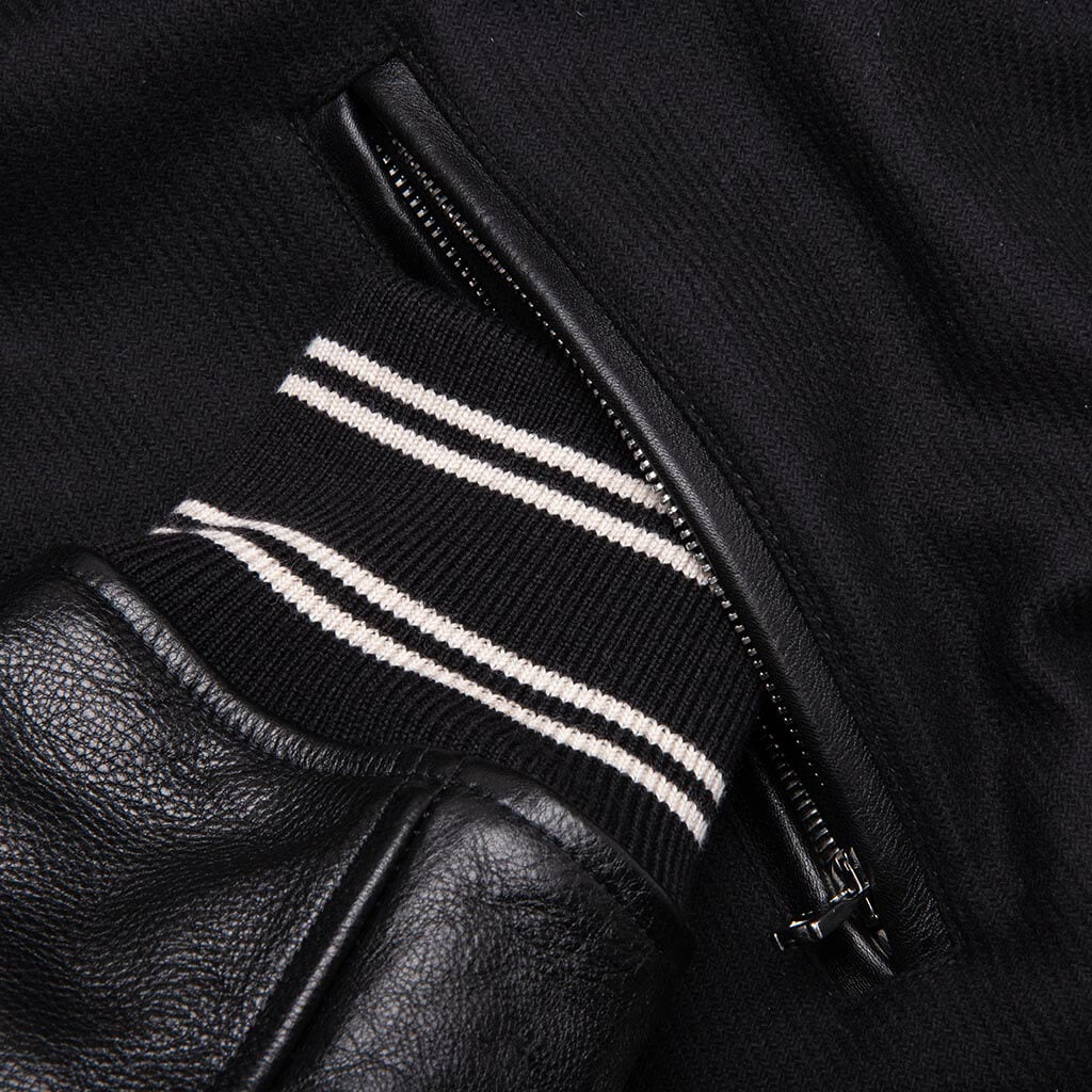 Oversized Eagle Varsity Jacket Black