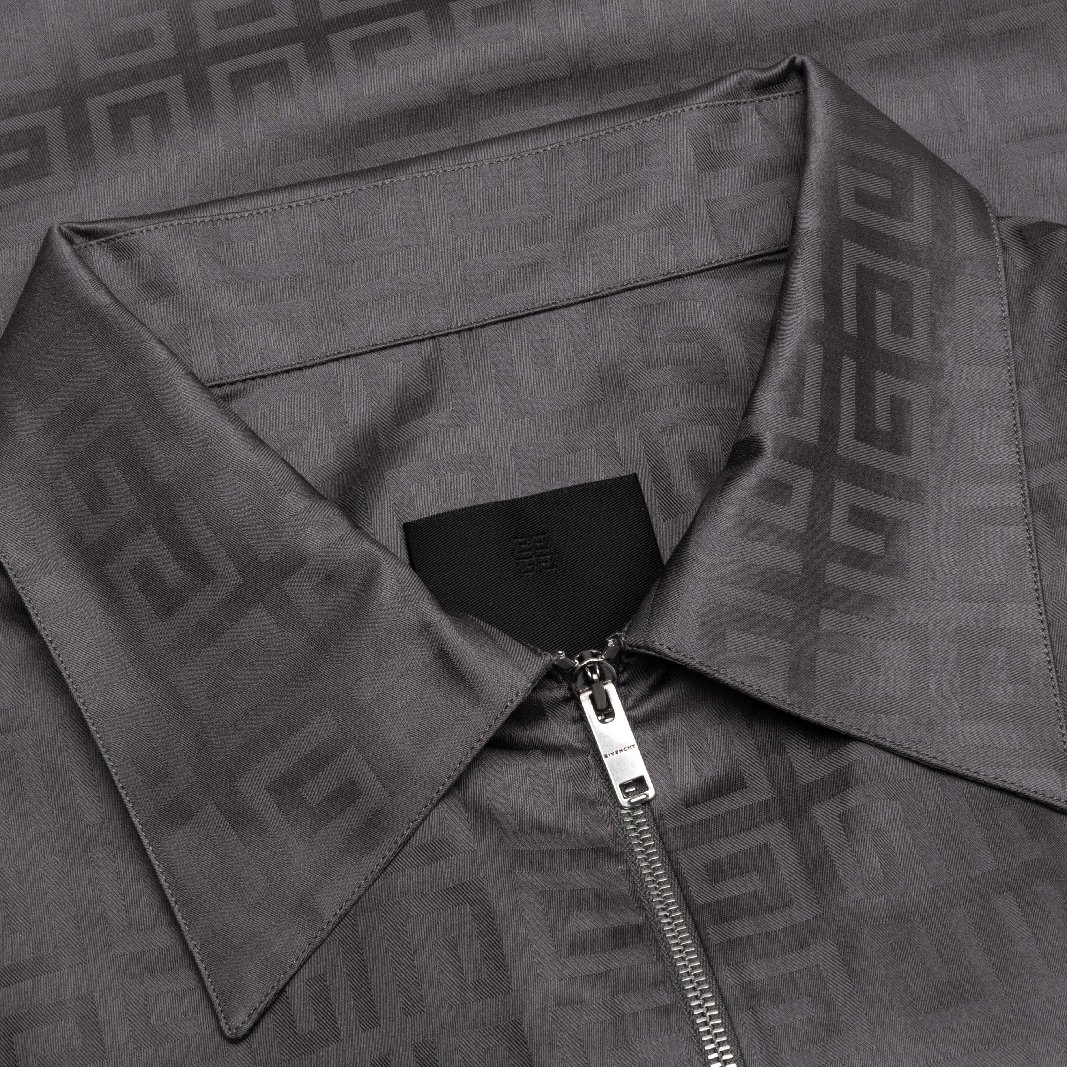 Short Sleeves Boxy Fit Zipped Shirt Titanium