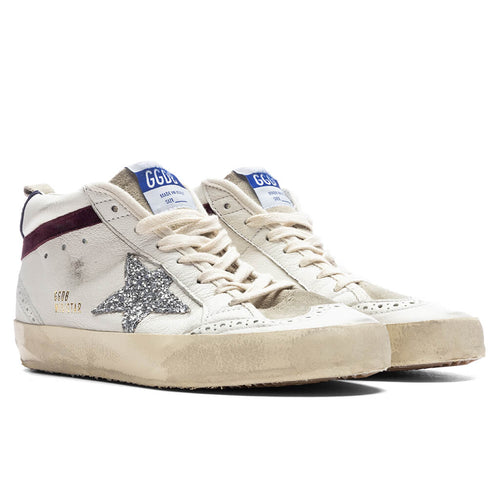 Womens Mid Star White Silver Wine