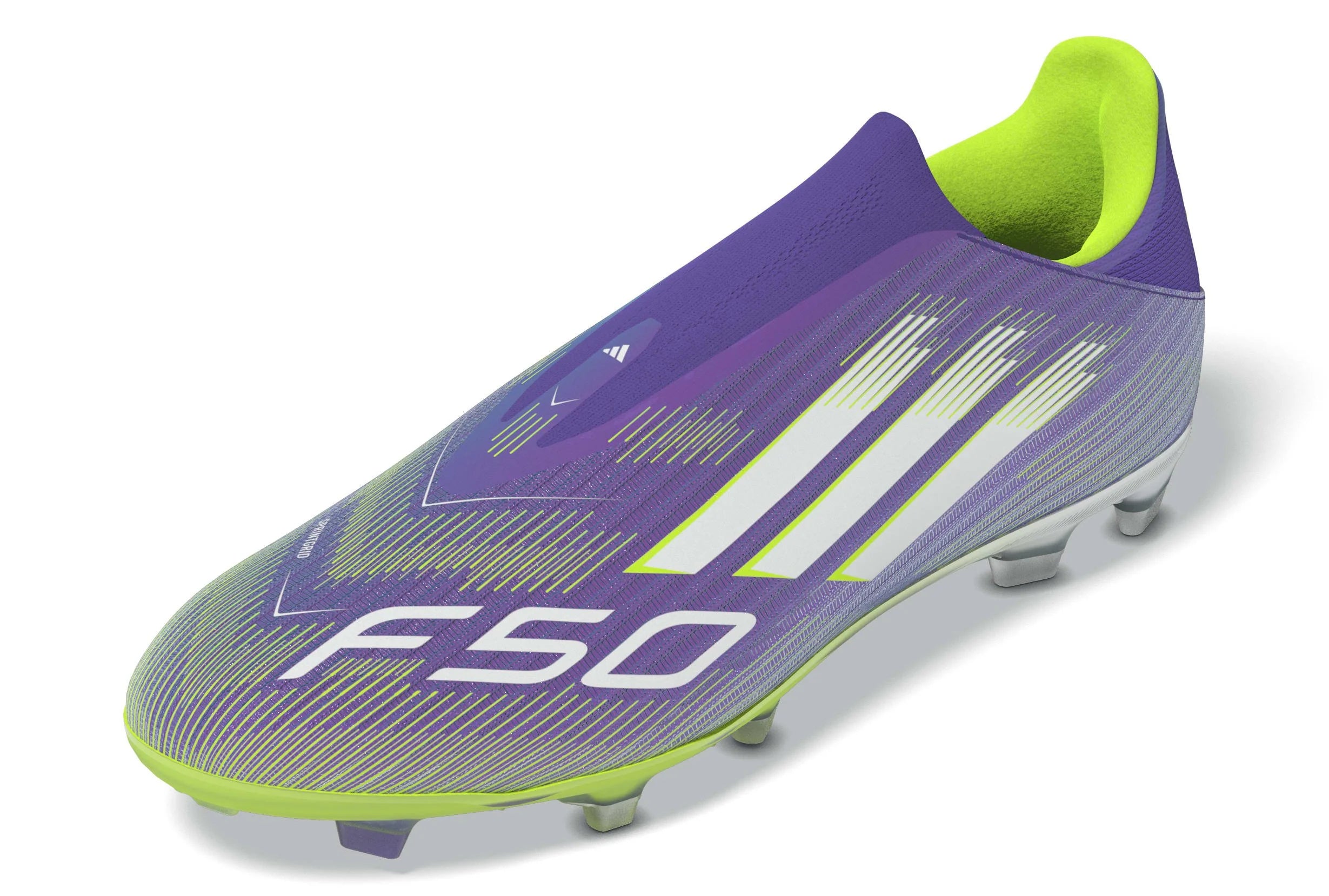adidas F50 League Laceless FG MG Mens Soccer Cleats Purple White Lemon