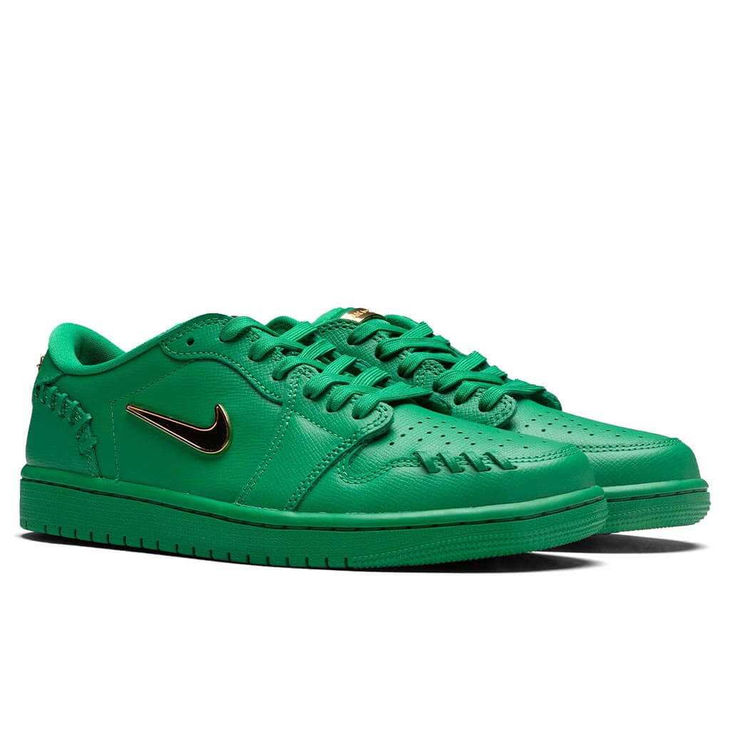 Womens Jordan 1 Low Method of Make Lucky Green Metallic Gold