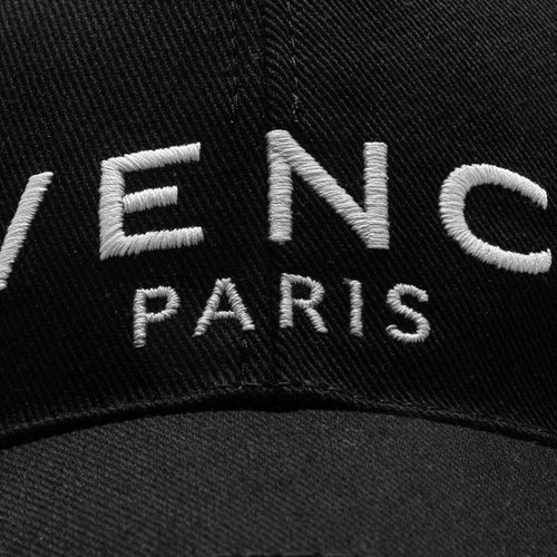 Paris Embroidered Cap Black