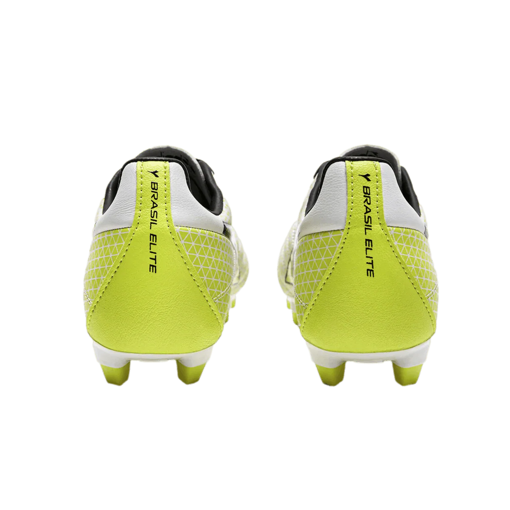 Diadora Brasil Elite GR LT LPU Youth Firm Ground Boots White Black Yellow