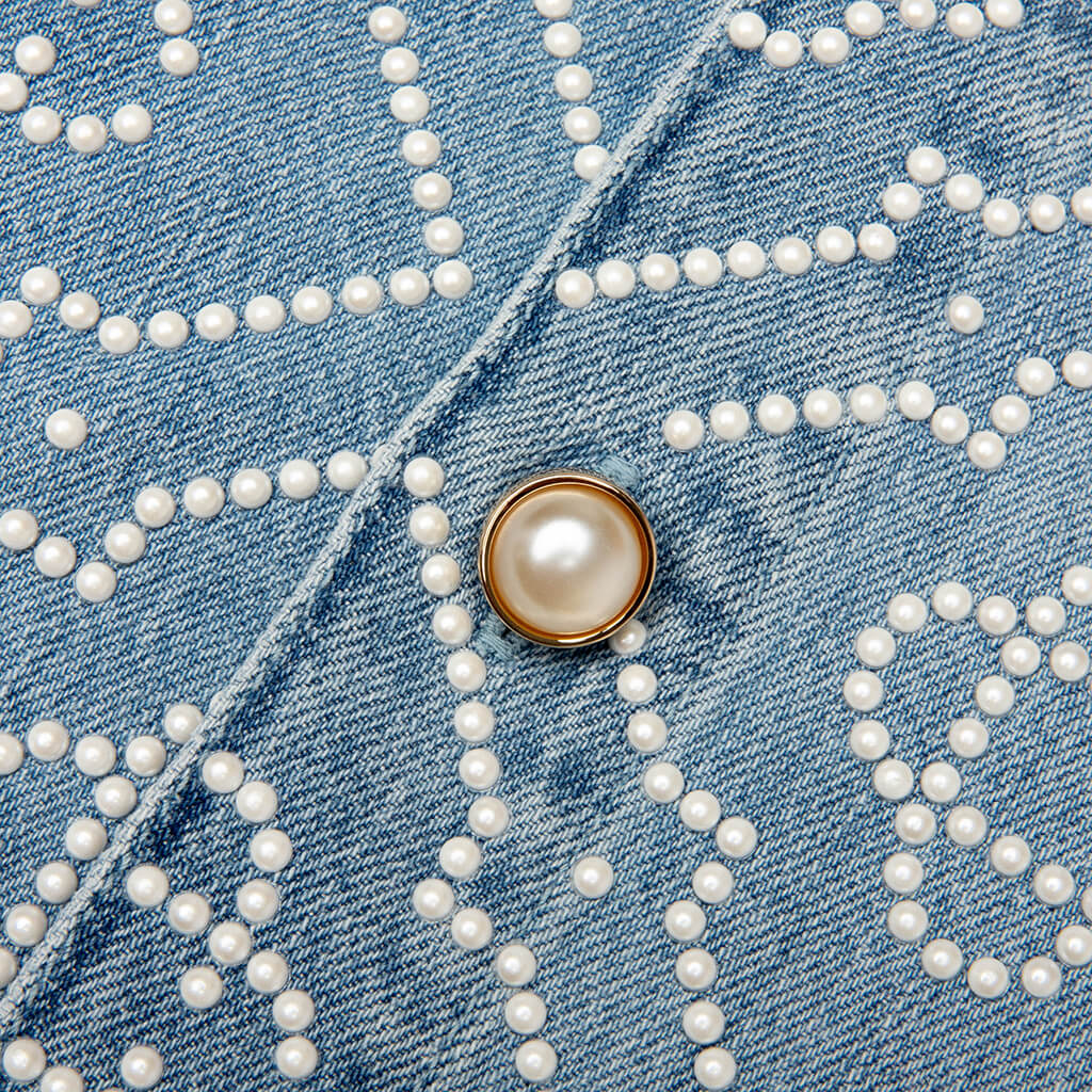 Pearl Monogram Denim Shirt Pearl