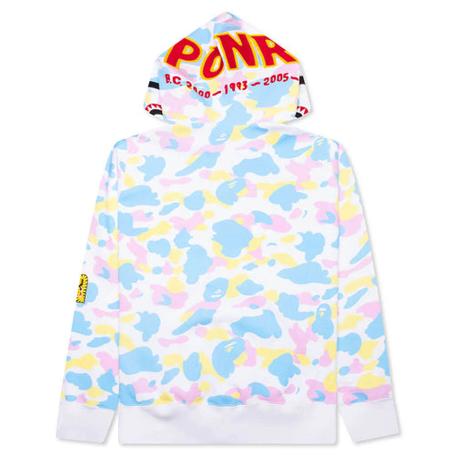 New Multi Camo 2nd Shark Full Zip Hoodie White