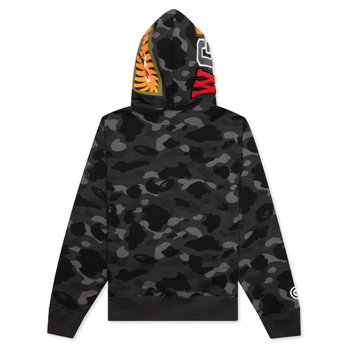 Color Camo Shark Full Zip Hoodie Black