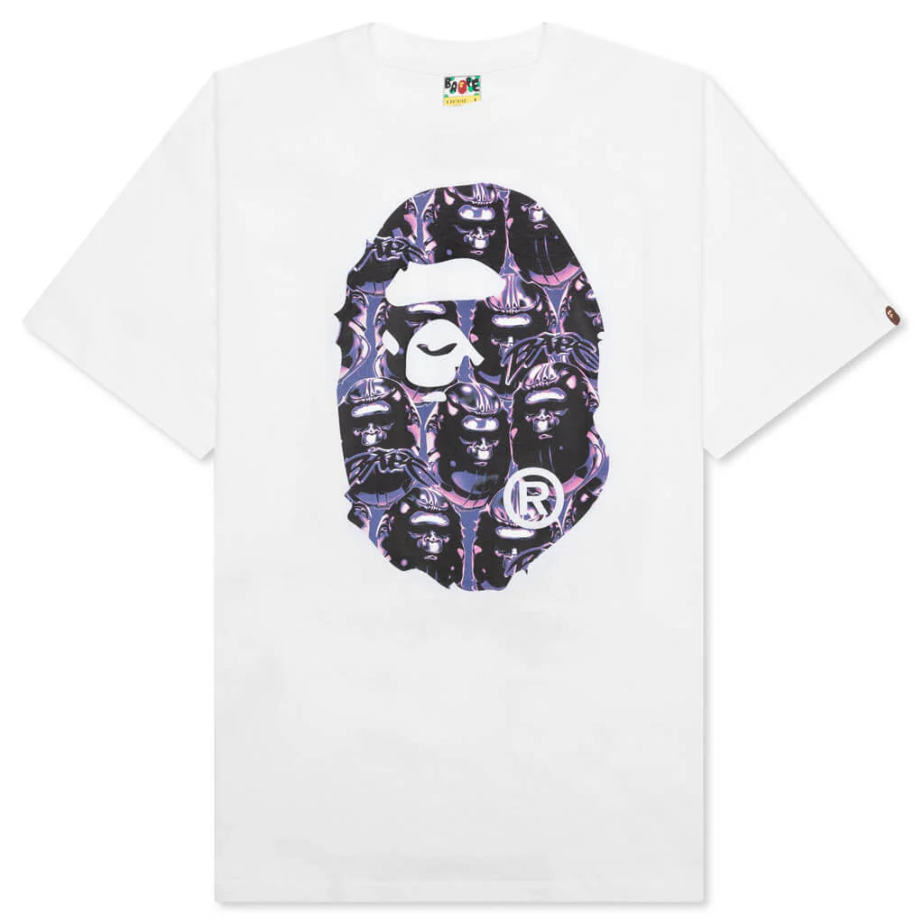 Ape Head Graffiti Big Ape Head Tee White Purple
