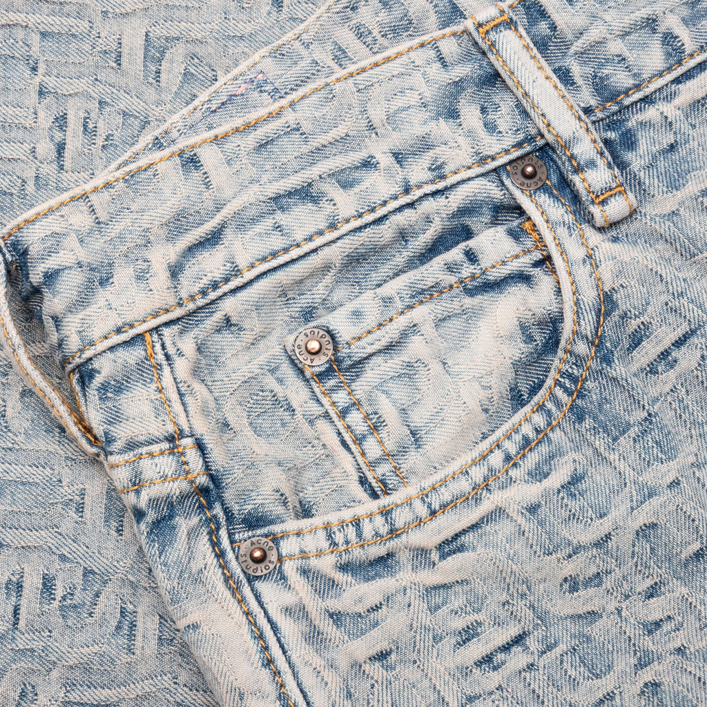 Monogram Pants Blue Beige