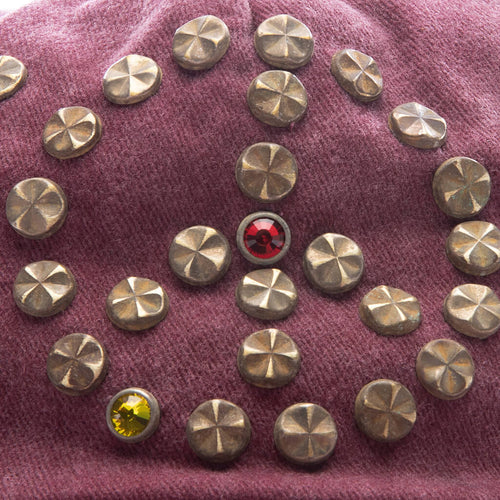Studded Wrap Around Hat Red