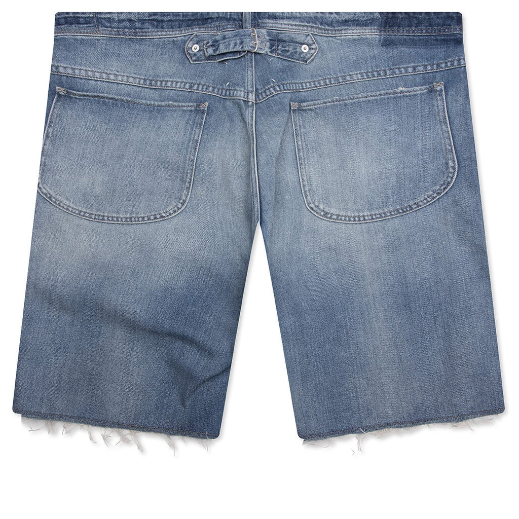 Stud Denim Shorts Light Blue