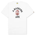 Bape Check College Tee White