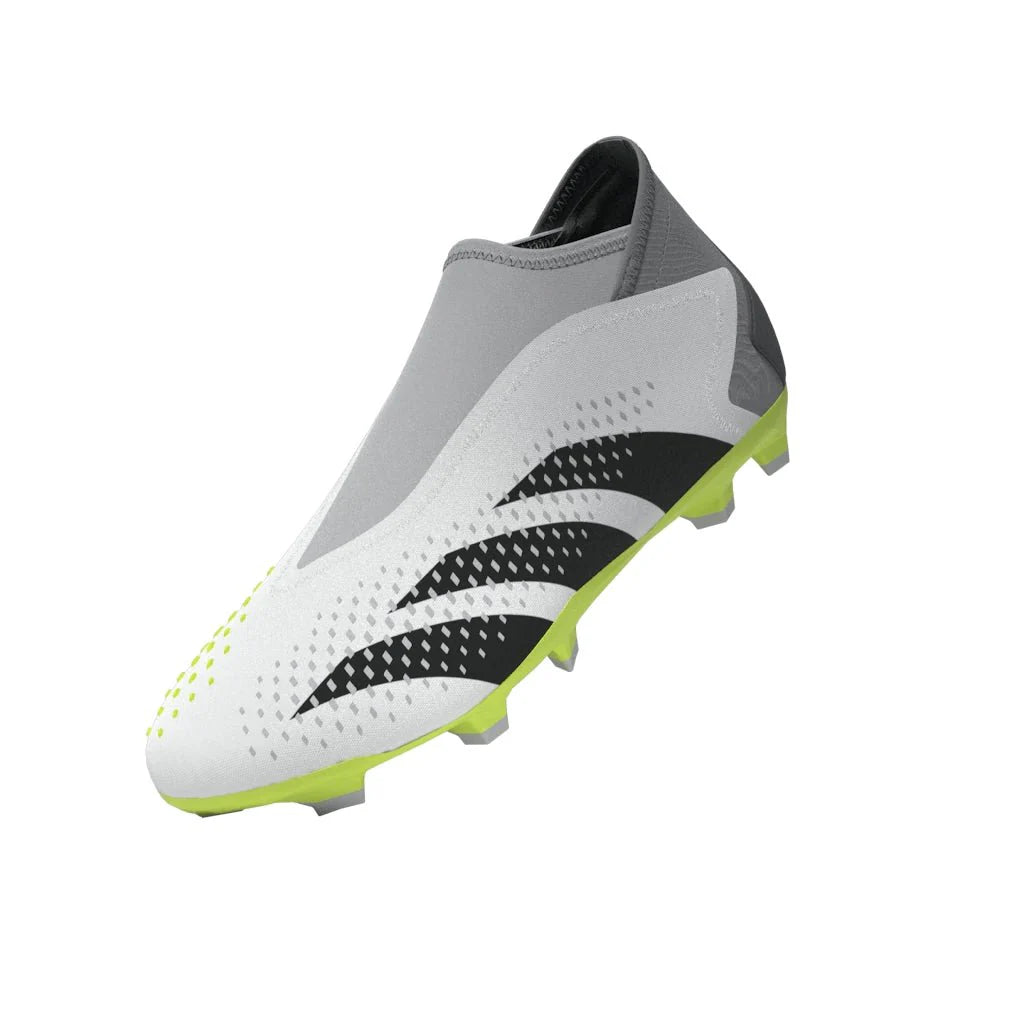adidas Predator Accuracy3 Laceless FG Firm Ground Soccer Cleats Cloud White Black Lucid Lemon