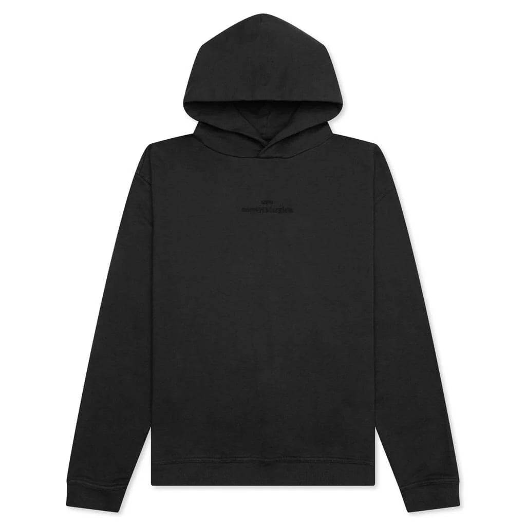 Tonal Upside Down Logo Hoodie Washed Black Tonal Embroidery