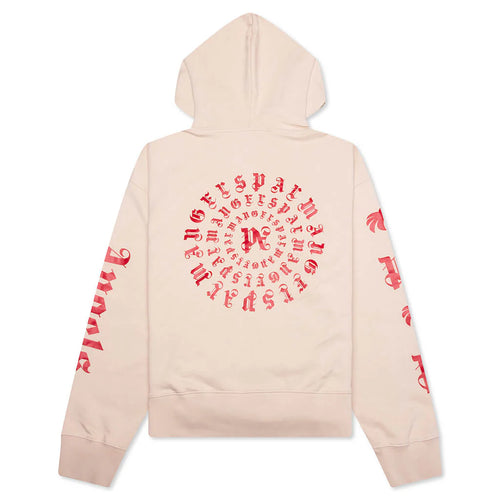 Gothic Logo Zipped Crew Light Beige Red