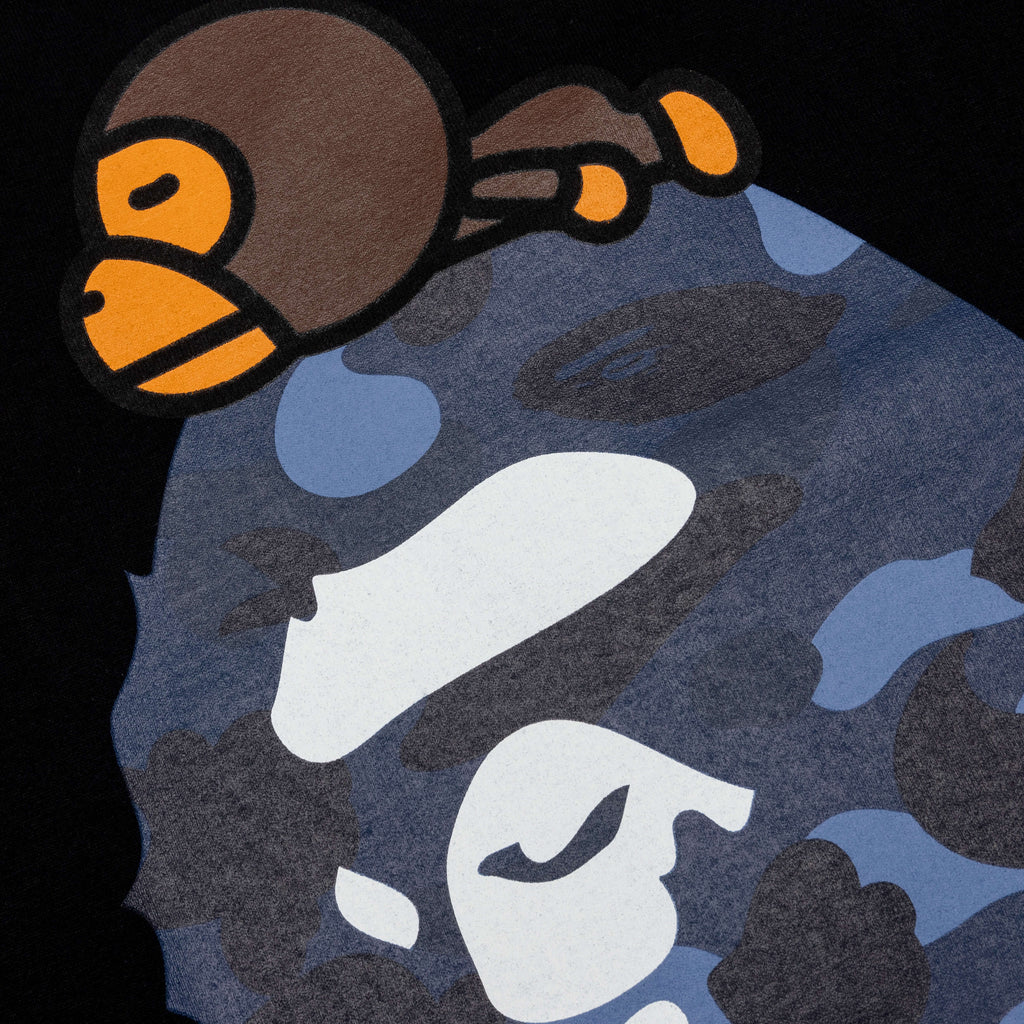 Color Camo Milo on Big Ape Tee Black Navy