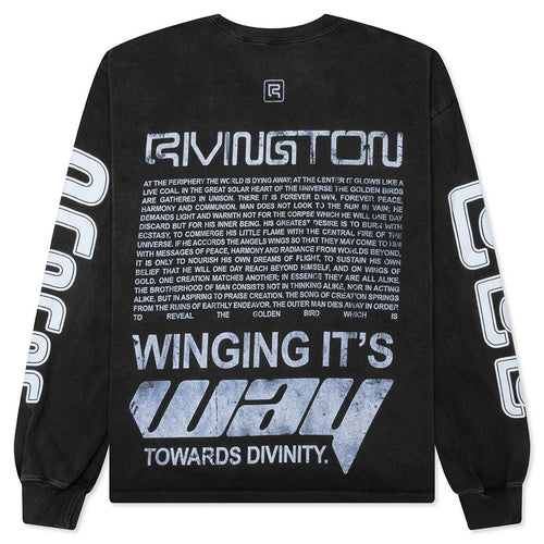 Divinity Paper Garden L S Tee Faded Black