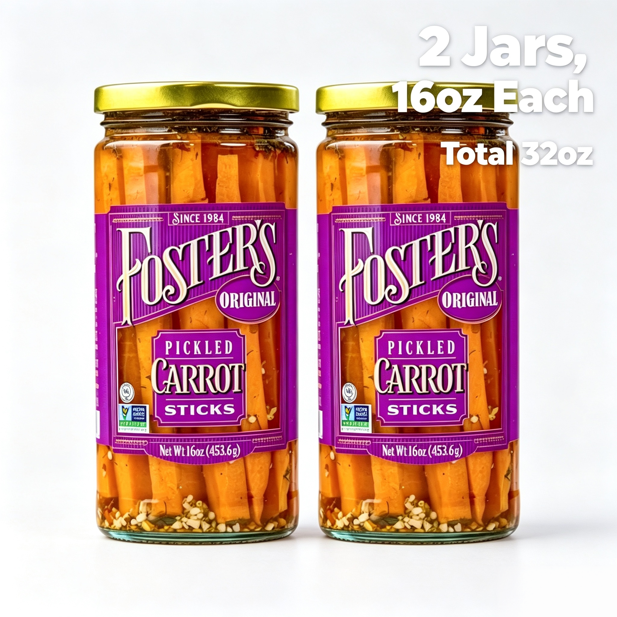 Foster's Original Pickled Carrot Sticks 16oz 2 Pack