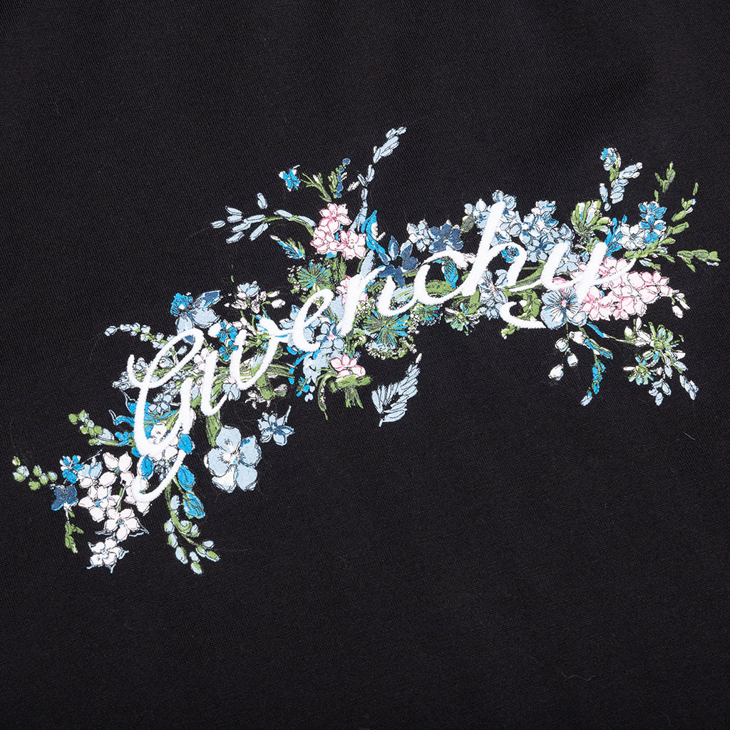 Flowers Cotton T Shirt Black