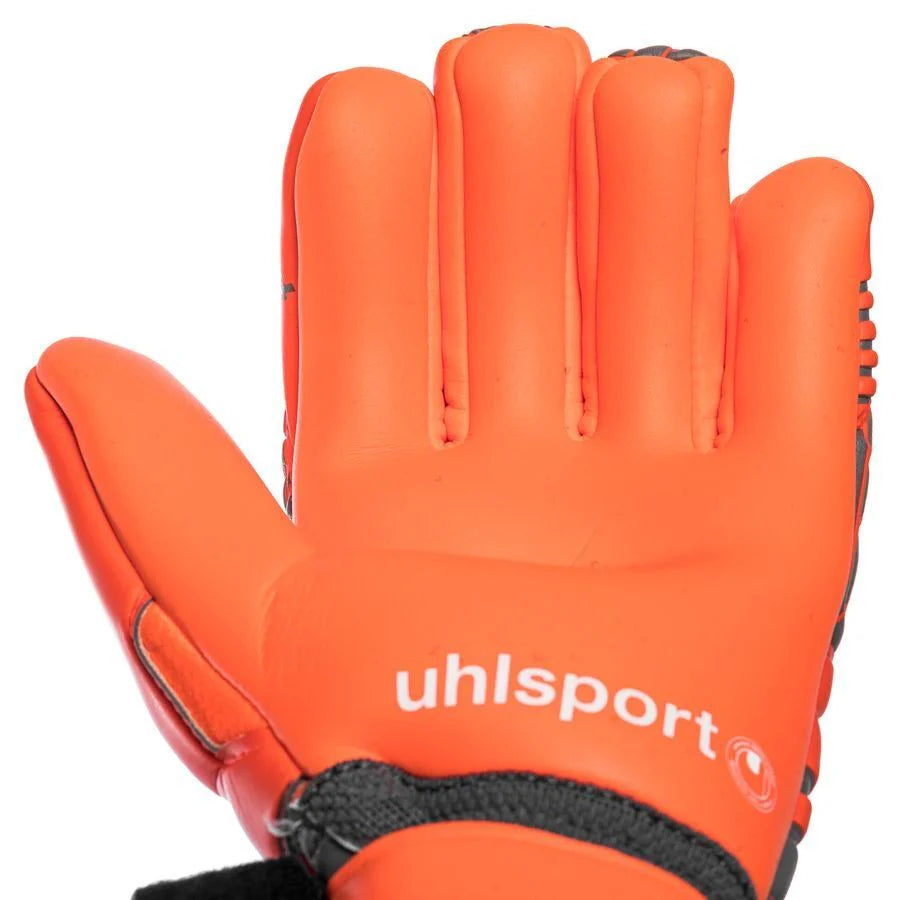 Uhlsport Aerored Absolutgrip Goalkeeper Gloves Dark Grey Fluo Red White