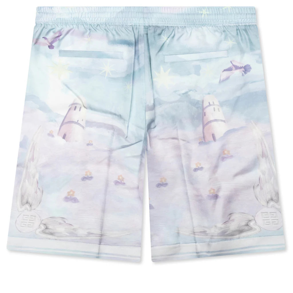 Printed Bermuda Silk Shorts Multicolored
