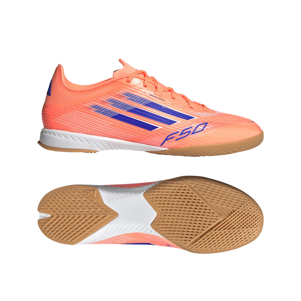 adidas F50 League IN Mens Soccer Shoes Orange Blue White